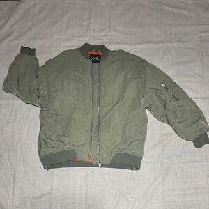 Zara Men's Olive Bomber Jacket